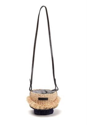 Natural Raffia Woven Crossbody Basket Bag