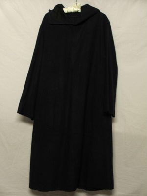 Black Wool Oversized Hooded Coat