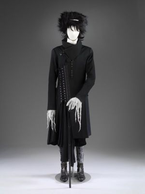 Black Nylon Gothic Lolita Corset Lace-Up Tights