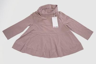 Dusty Rose Cotton Jersey Trapeze Polo Top