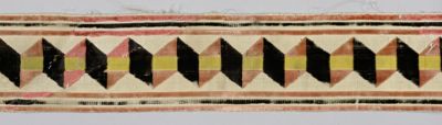 Burgundy Silk Velvet Fragment with Geometric Border