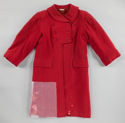 Red Double-Breasted Wool Military Coat