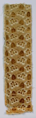 Golden Yellow Silk Velvet Fragment with Floral Motifs