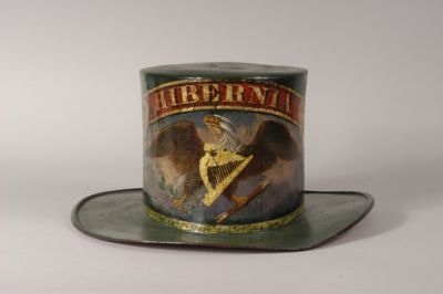 Forest Green Painted Leather Volunteer Fire Hat