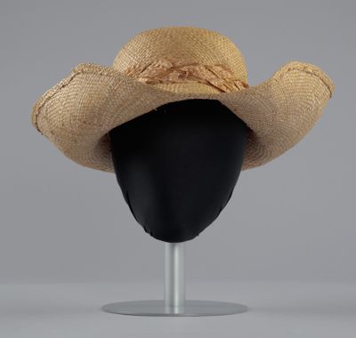 Natural Tan Woven Straw Wide-Brimmed Fishing Hat