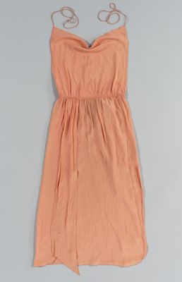 Pink cowl neck halter dress by Stephen Burrows