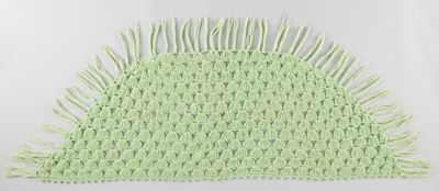 Pale Green Acrylic Crochet Semicircular Shawl