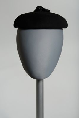 Black cap with ribbon and veil