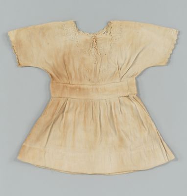 Ivory Cotton Children's Dress with Eyelet Embroidery