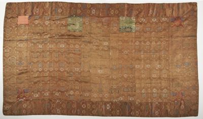 Rust Brown Silk Brocade Buddhist Monk Kesa