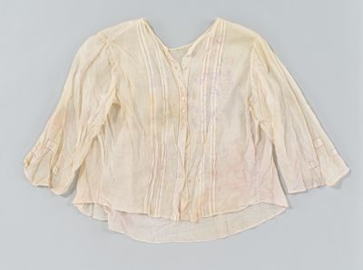 White Cotton Blouse with Cutwork Embroidery