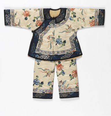 Cream Silk Satin Chinese Child's Trousers