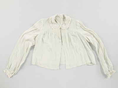 Pale Green Silk Crepe Blouse with Lace Trim
