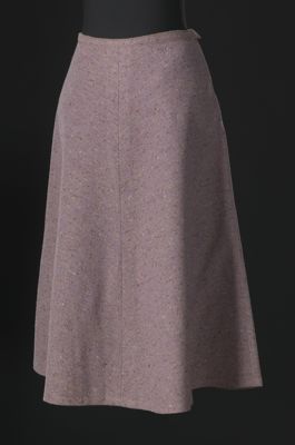 Lavender Wool Tweed A-Line Midi Skirt