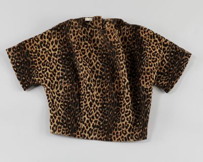 Leopard Print Cotton Corduroy Cropped Jacket