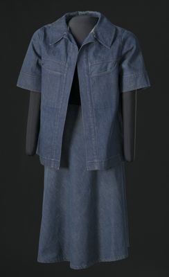 Medium Blue Denim Jacket and Skirt Set