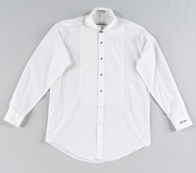 White Cotton Tuxedo Shirt with Wing Collar