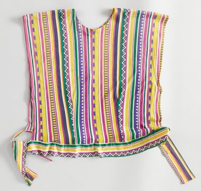 Multicolored Striped Polyester Wrap Sleeveless Top