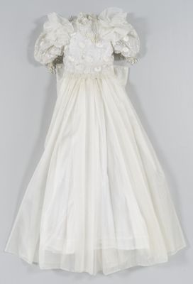 Wedding dress with beaded lace bodice