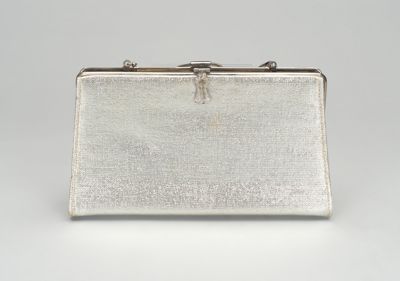Metallic Silver Lamé Convertible Evening Clutch