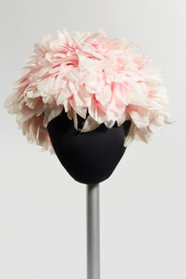 Pink and white flower hat