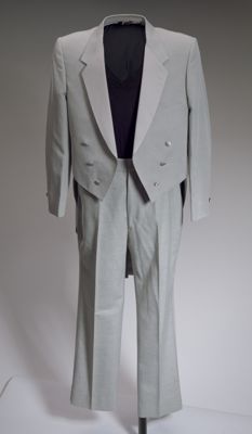 Grey Synthetic Fiber Formal Tail Coat