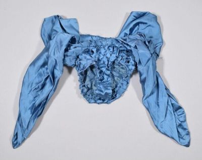 Powder Blue Slashed Satin Deconstructed Trousers