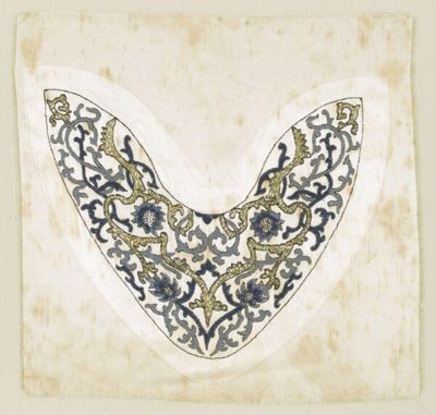 Painted Satin Shoe Panel with Floral Design