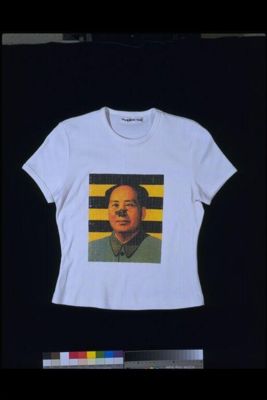 White Cotton Graphic T-Shirt with Portrait Print