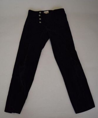 Men's trousers, black velvet, The Regal, Great Britain, ca. 1979.