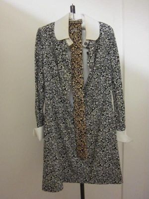 Black White Geometric Print Shift Dress