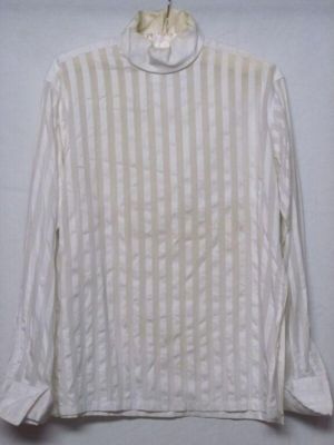 White Cotton Self-Striped Men's Dress Shirt