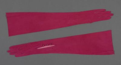 Hot Pink Suede Opera Gloves