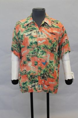 Shirt, cotton, National Sports Shirts, Jamaica, late 1960s