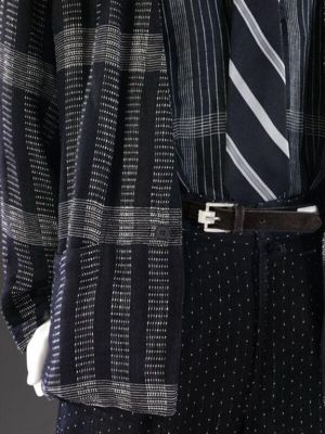 Black White Geometric Printed Cotton Dress Shirt