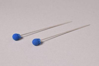 Royal Blue Fabric Sphere Metal Hat Pin