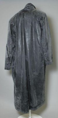 Black Mock Crocodile Leather Long Coat