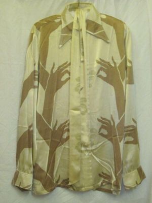 Shirt with matching sash, printed plyester, possibly Great Britain, ca. 1970.