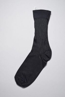 Charcoal Gray Silk Nylon Ribbed Dress Sock