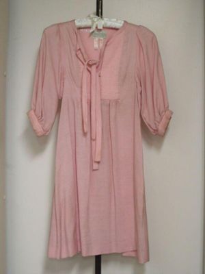 Dusty Rose Silk Crepe Pussy Bow Dress