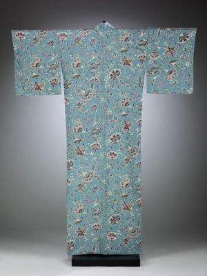 Kimono, stencil dyed and hand-painted silk, Futaba-en, Japan, 2019