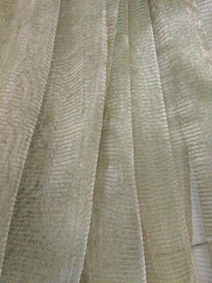 Sari, sage green, made of metal-wrapped thread and green thread, probably Varanasi, India, 1940s-50s