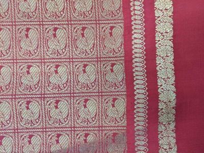 Red Silk Kanchipuram Sari with Gold Brocade