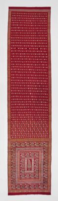 Red Silk Baluchari Sari with Brocade Patterning