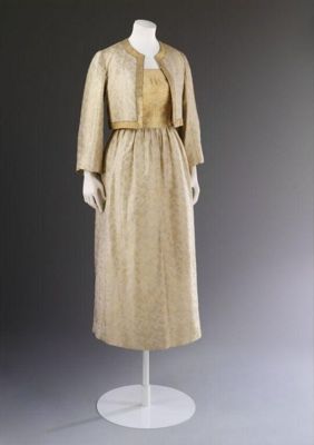 Evening ensemble, jacket and dress, woven sari silk, Simonetta, Italy, 1950-1969.