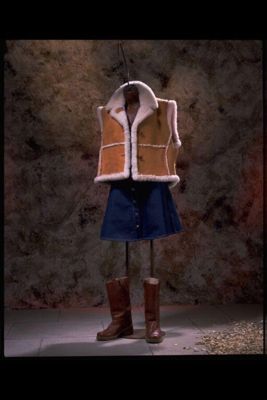 Cream Fleece Lined Tan Suede Sheepskin Waistcoat