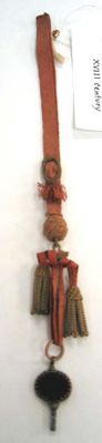 Burgundy Silk Watch Fob with Gold Tassels