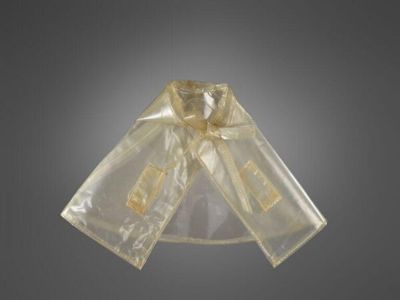 Doll's raincoat, clear PVC, for Bleuette, 1950s