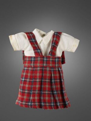 Red Navy Green Tartan Wool Pinafore Dress