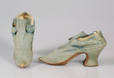 Pale Green Silk Damask Court Shoes